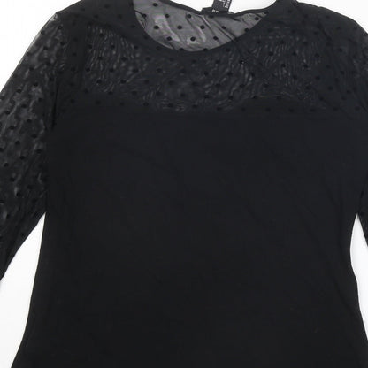 Womens UK Size L H&M Black Basic Blouse