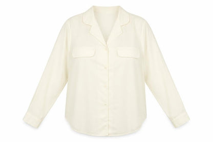 Dalia Womens Ivory Polyester Basic Button-Up Size 12 Collared