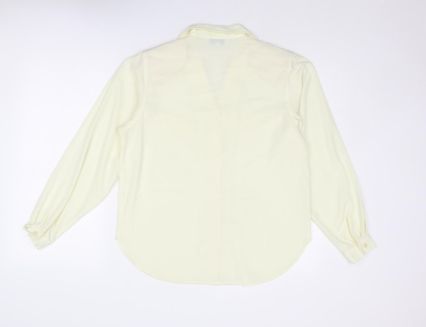 Dalia Womens Ivory Polyester Basic Button-Up Size 12 Collared