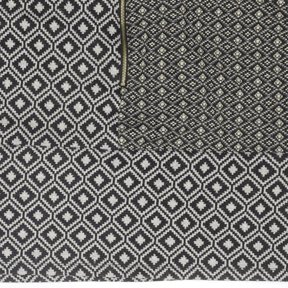 NEXT Womens Black Geometric Polyester A-Line Skirt Size 12 Zip