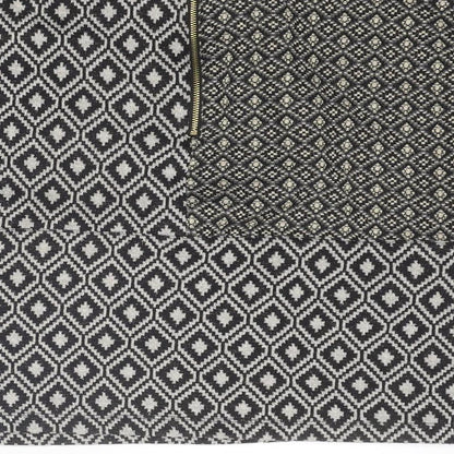 NEXT Womens Black Geometric Polyester A-Line Skirt Size 12 Zip