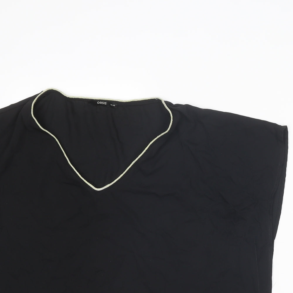 Womens UK Size 14 Oasis Black Camisole Blouse