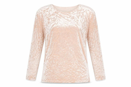 Platinum Womens Pink Viscose Basic Blouse Size M Round Neck