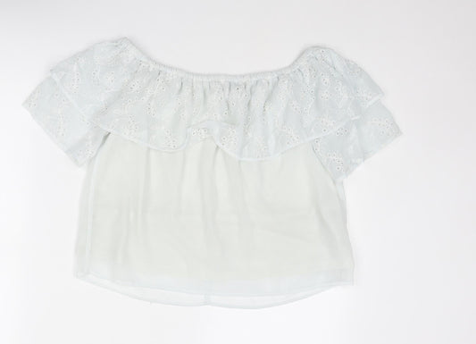 Womens UK Size 6 Only White Basic Blouse