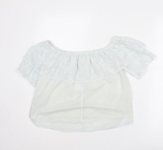 Womens UK Size 6 Only White Basic Blouse