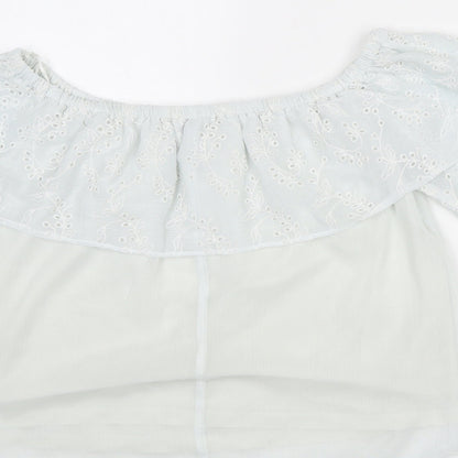 Womens UK Size 6 Only White Basic Blouse