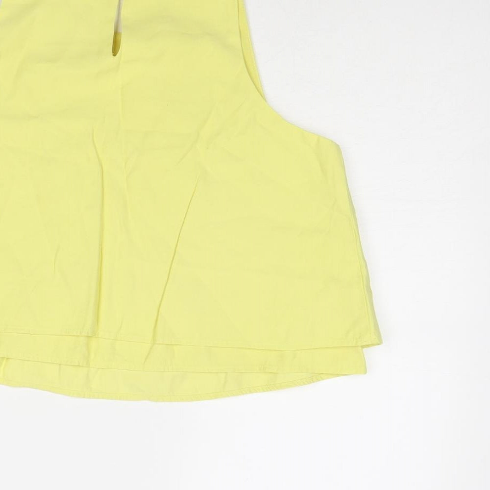 Womens UK Size S Mango Yellow Basic Tank