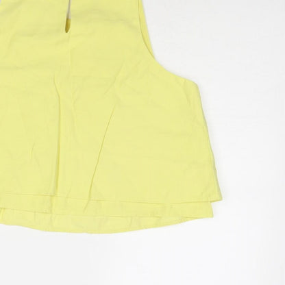 Womens UK Size S Mango Yellow Basic Tank