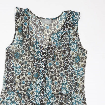 Womens UK Size S Wallis Multicoloured Basic Button-Up