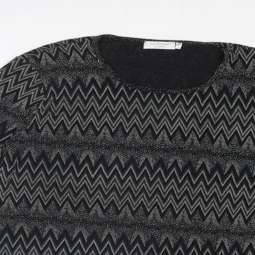 Womens UK Size L Signature Black Basic Blouse
