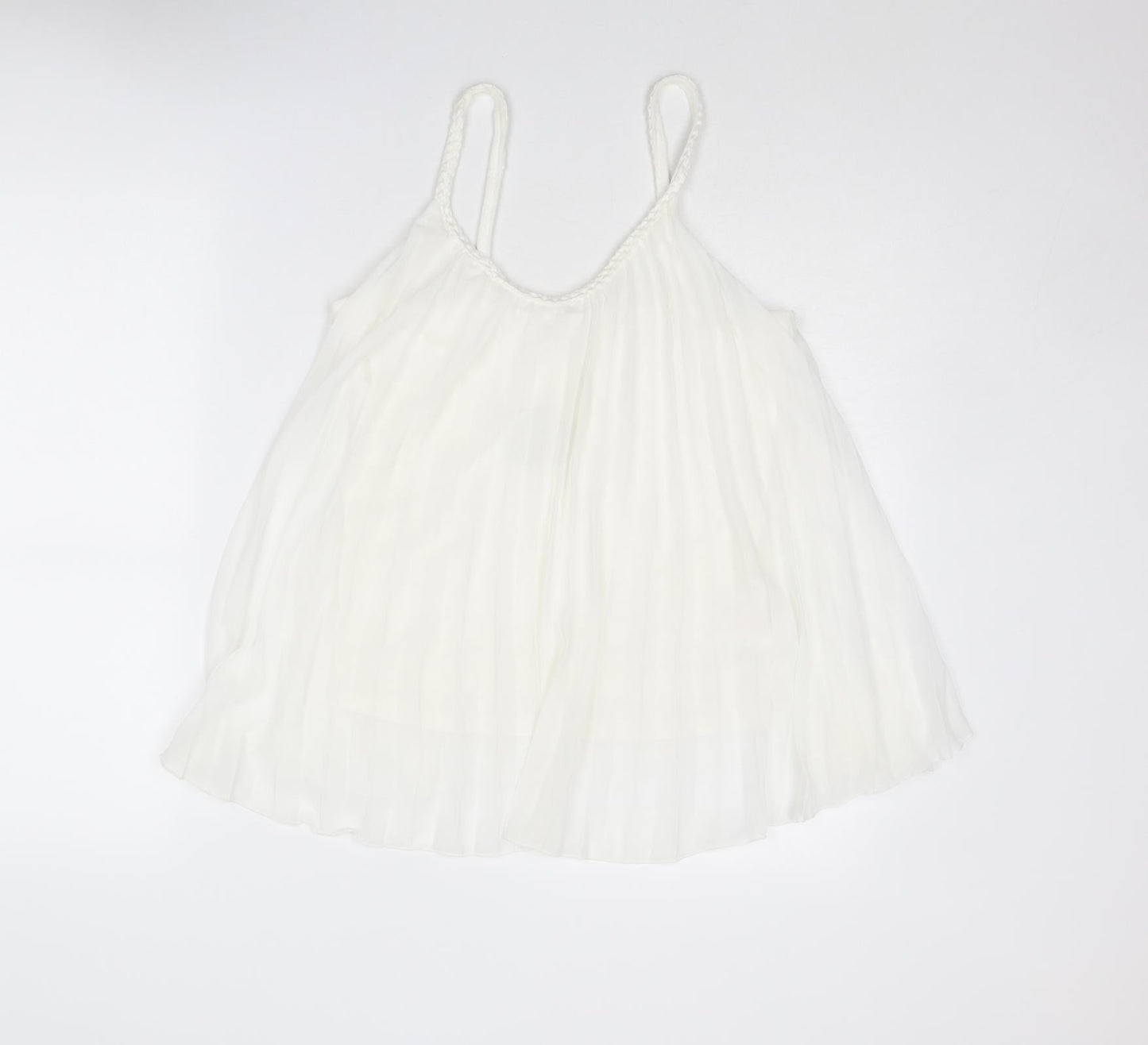 Womens UK Size 8 Apricot White Camisole Tank