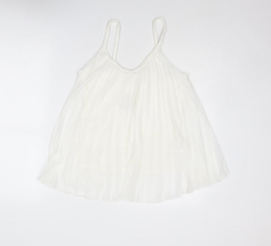 Womens UK Size 8 Apricot White Camisole Tank