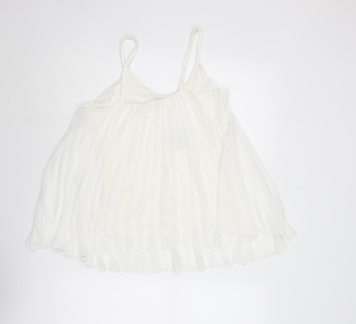 Womens UK Size 8 Apricot White Camisole Tank