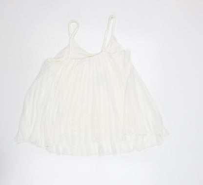 Womens UK Size 8 Apricot White Camisole Tank
