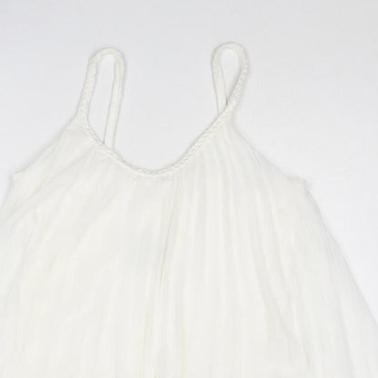 Womens UK Size 8 Apricot White Camisole Tank