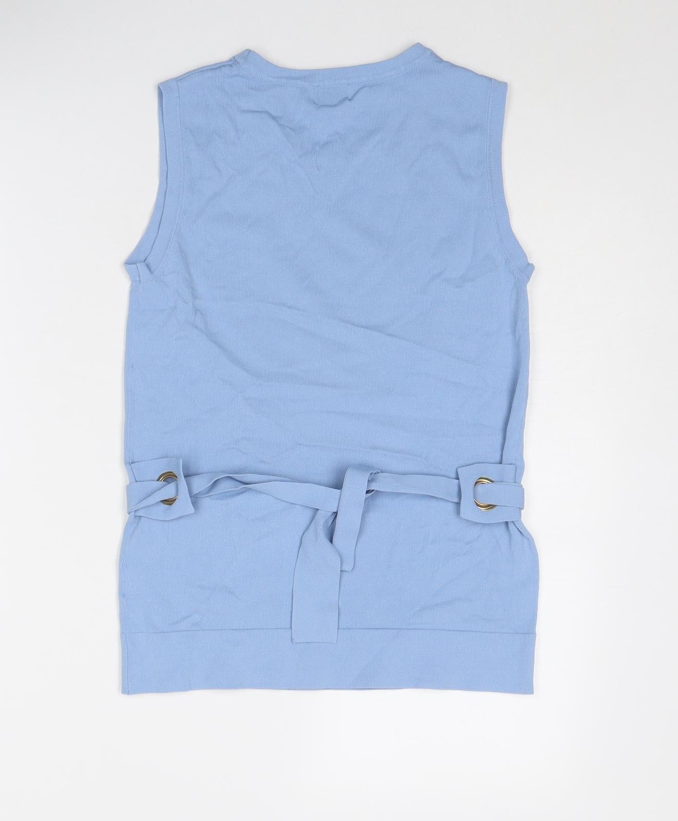 Womens UK Size 8 Linea Blue Basic Blouse