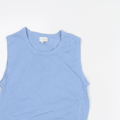 Womens UK Size 8 Linea Blue Basic Blouse