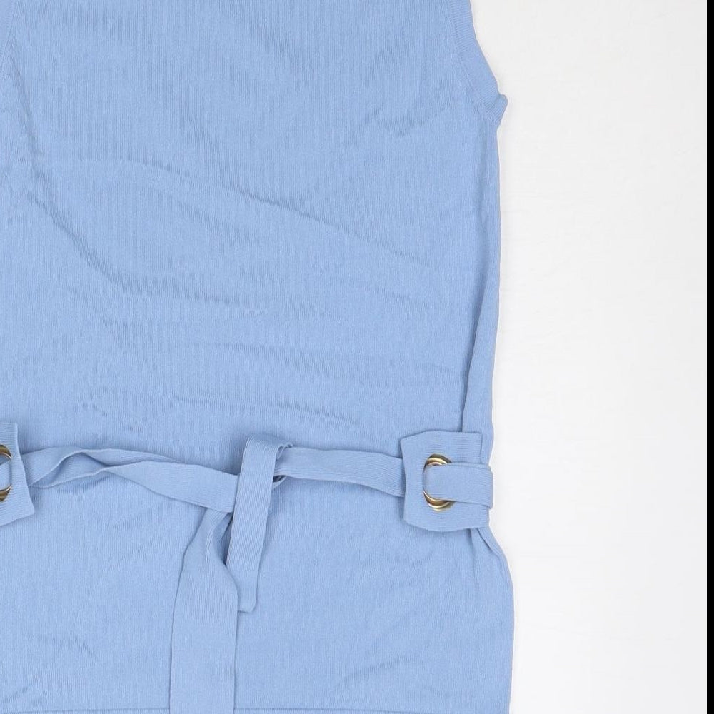 Womens UK Size 8 Linea Blue Basic Blouse