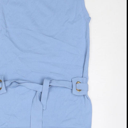 Womens UK Size 8 Linea Blue Basic Blouse