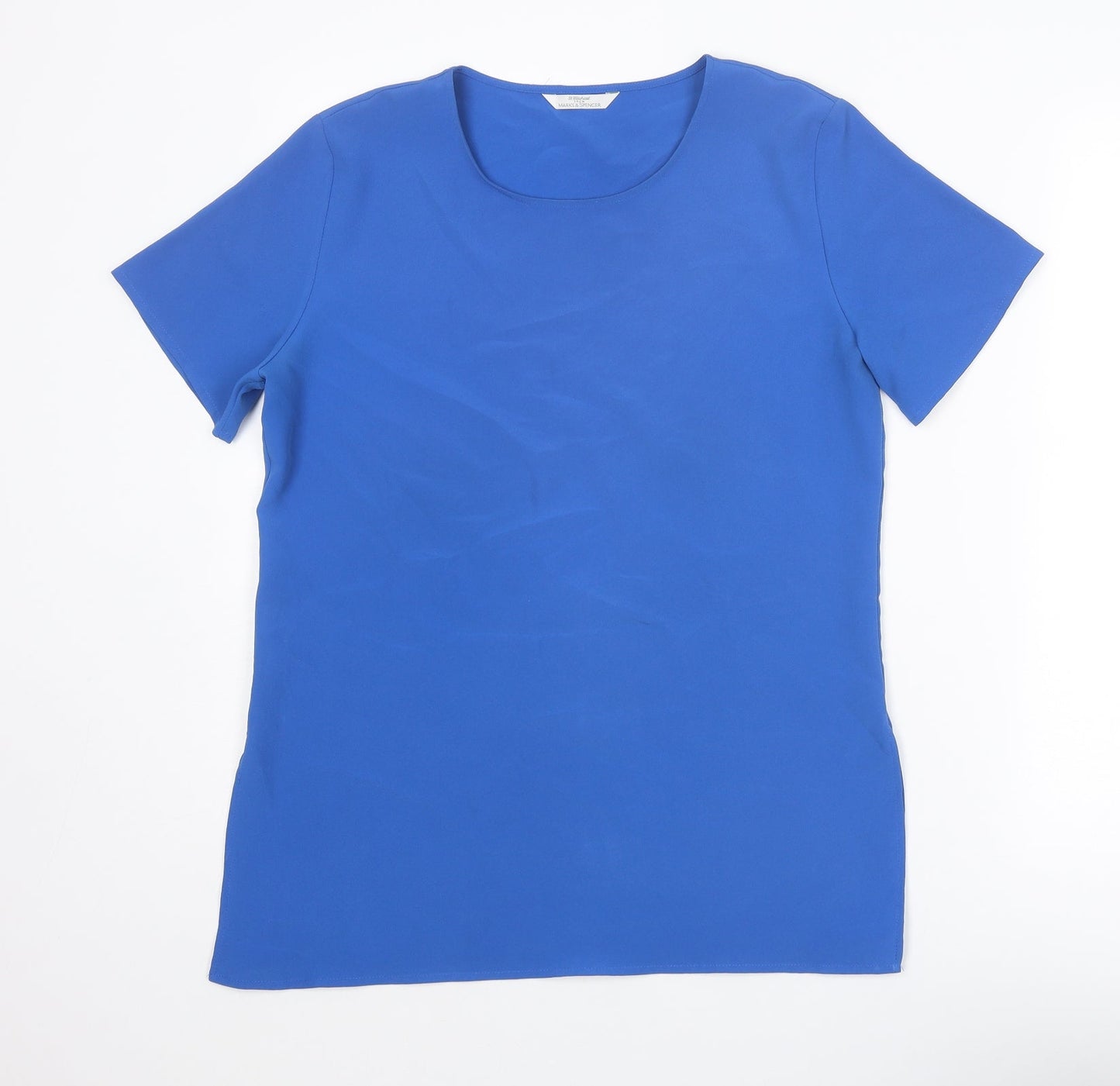 Womens UK Size 10 St Michael Blue Basic T-Shirt