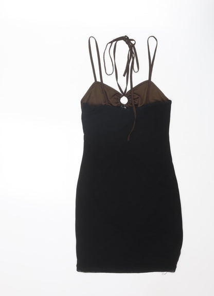 Motel Womens Black Polyester Bodycon Size S Halter Tie