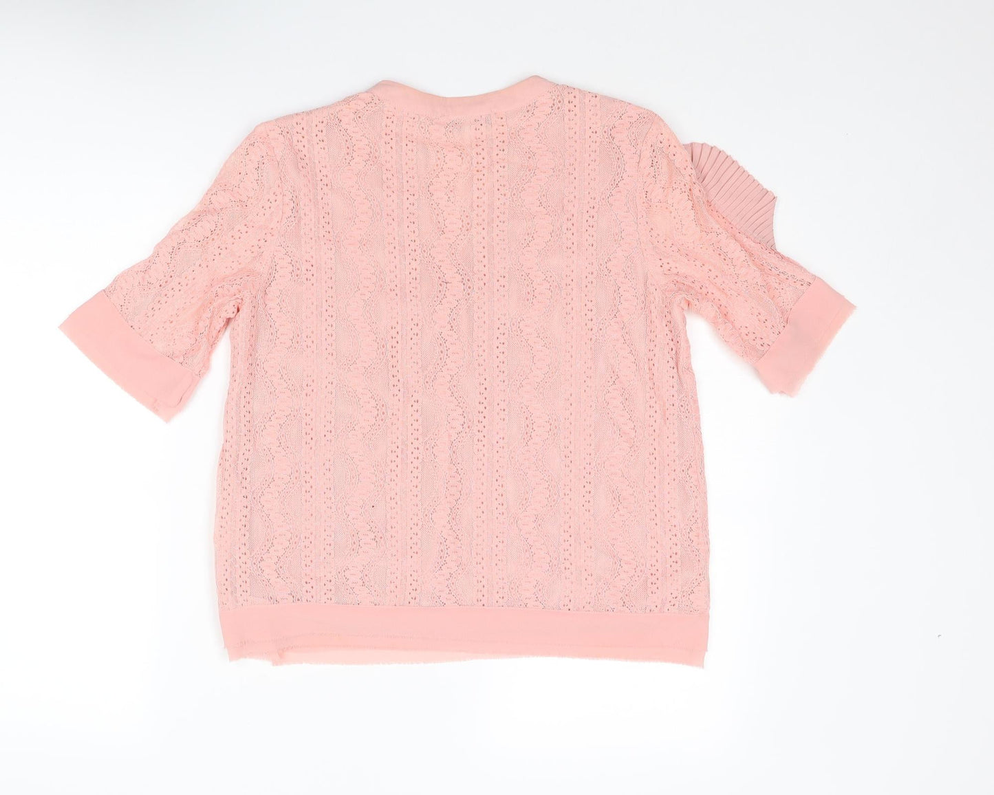 Womens UK Size M Jaune Rouge Pink Basic Blouse
