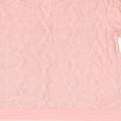 Womens UK Size M Jaune Rouge Pink Basic Blouse