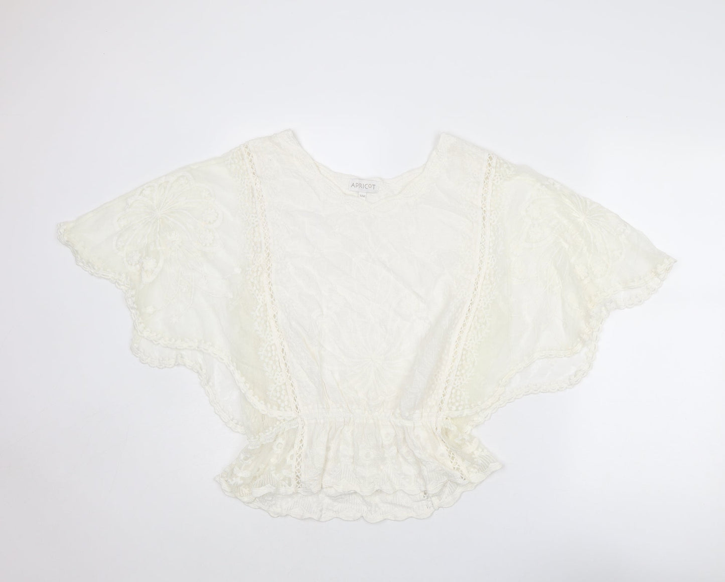 Womens UK Size S Apricot Ivory Basic Blouse
