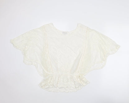 Womens UK Size S Apricot Ivory Basic Blouse