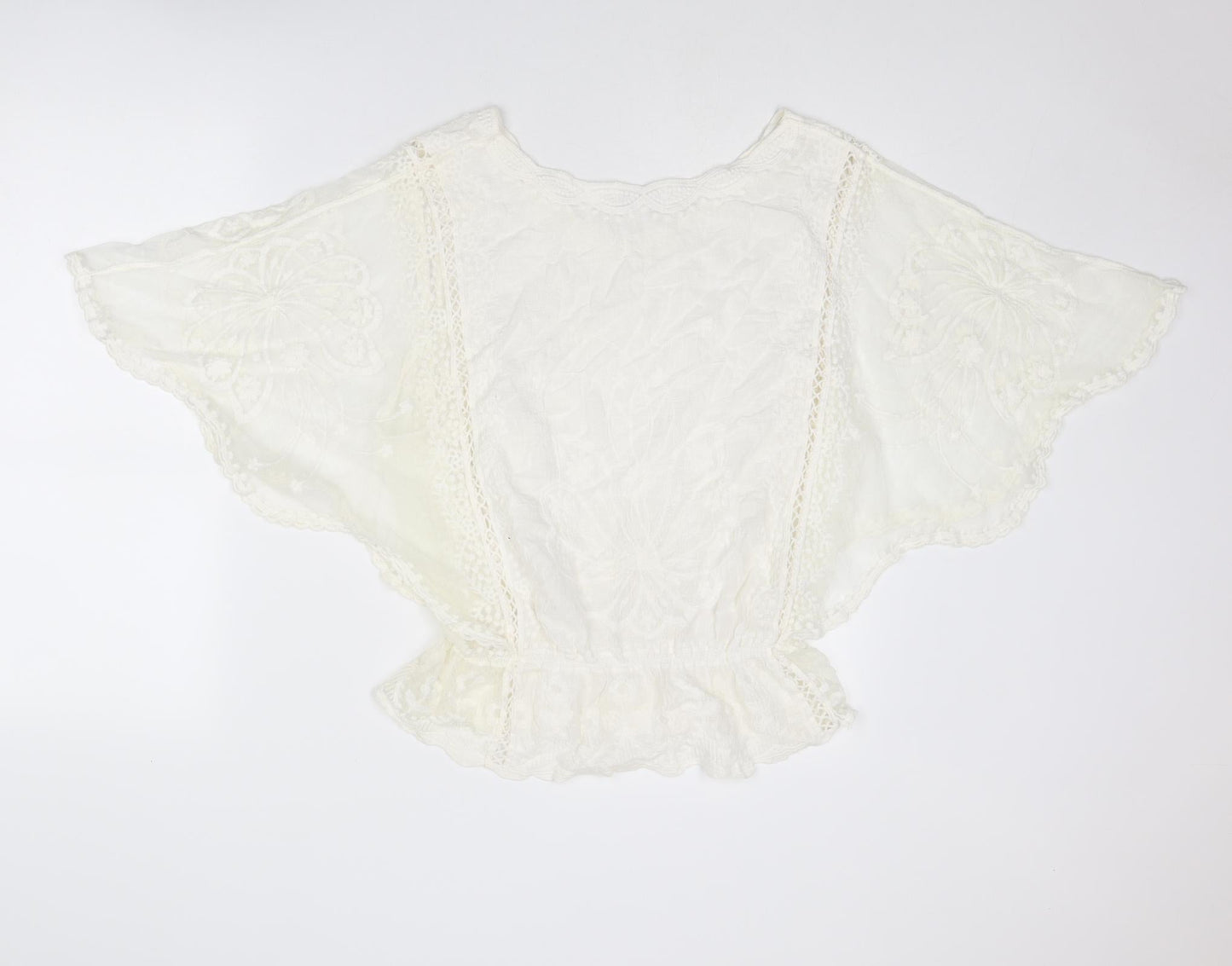 Womens UK Size S Apricot Ivory Basic Blouse