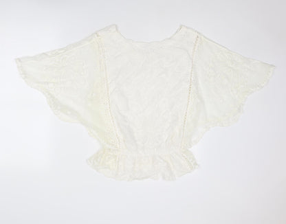 Womens UK Size S Apricot Ivory Basic Blouse