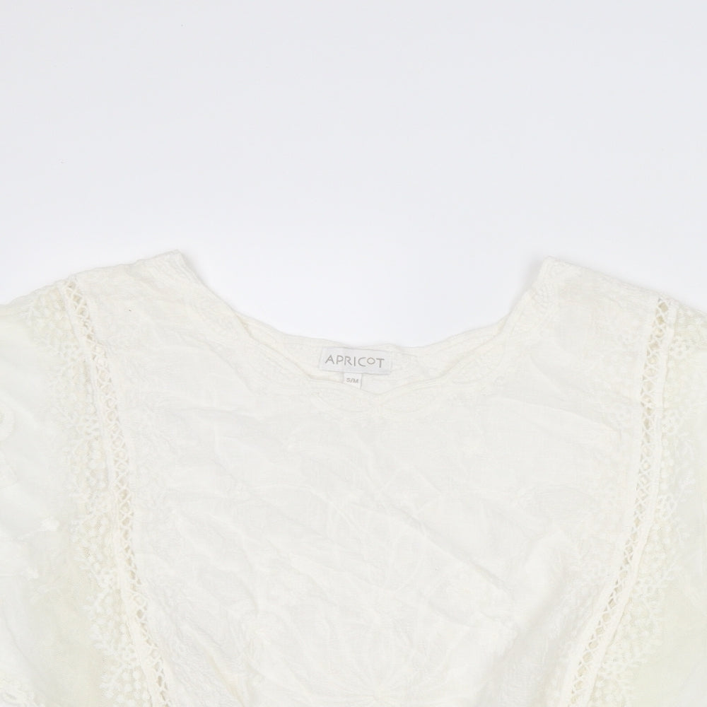 Womens UK Size S Apricot Ivory Basic Blouse