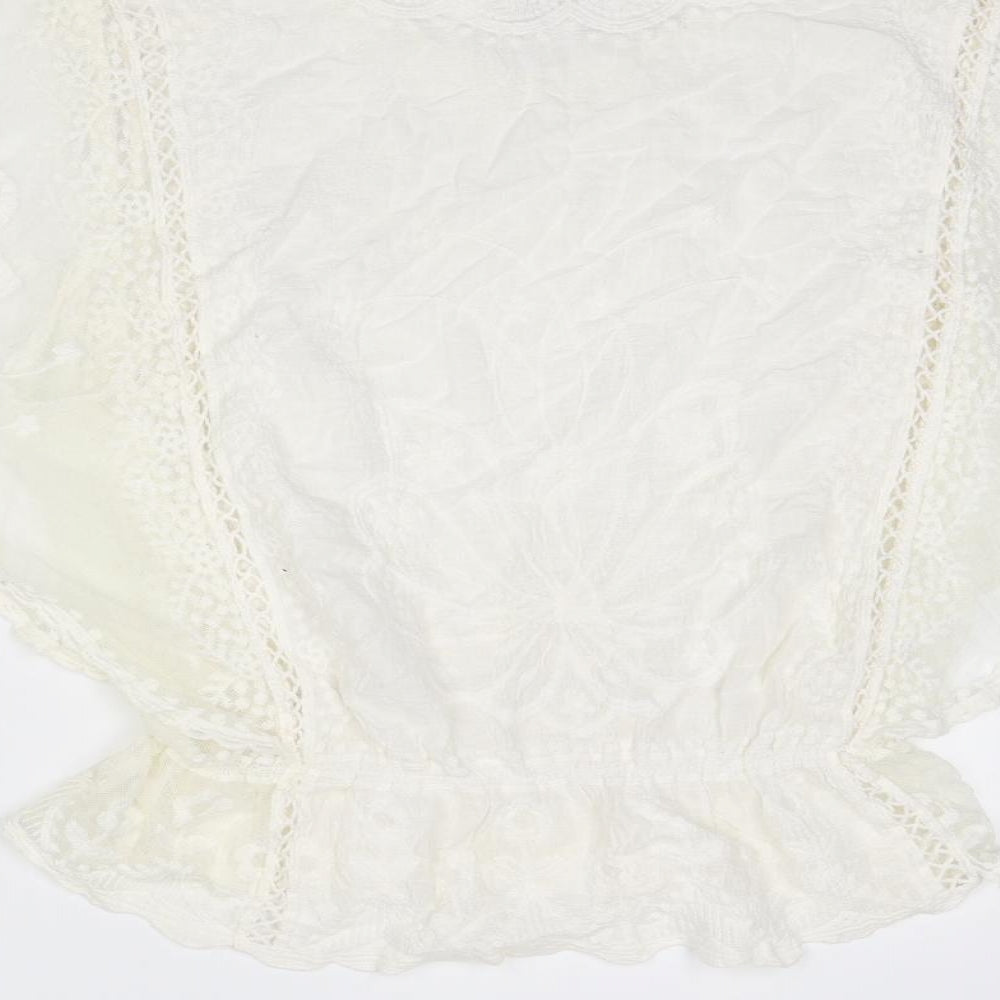 Womens UK Size S Apricot Ivory Basic Blouse