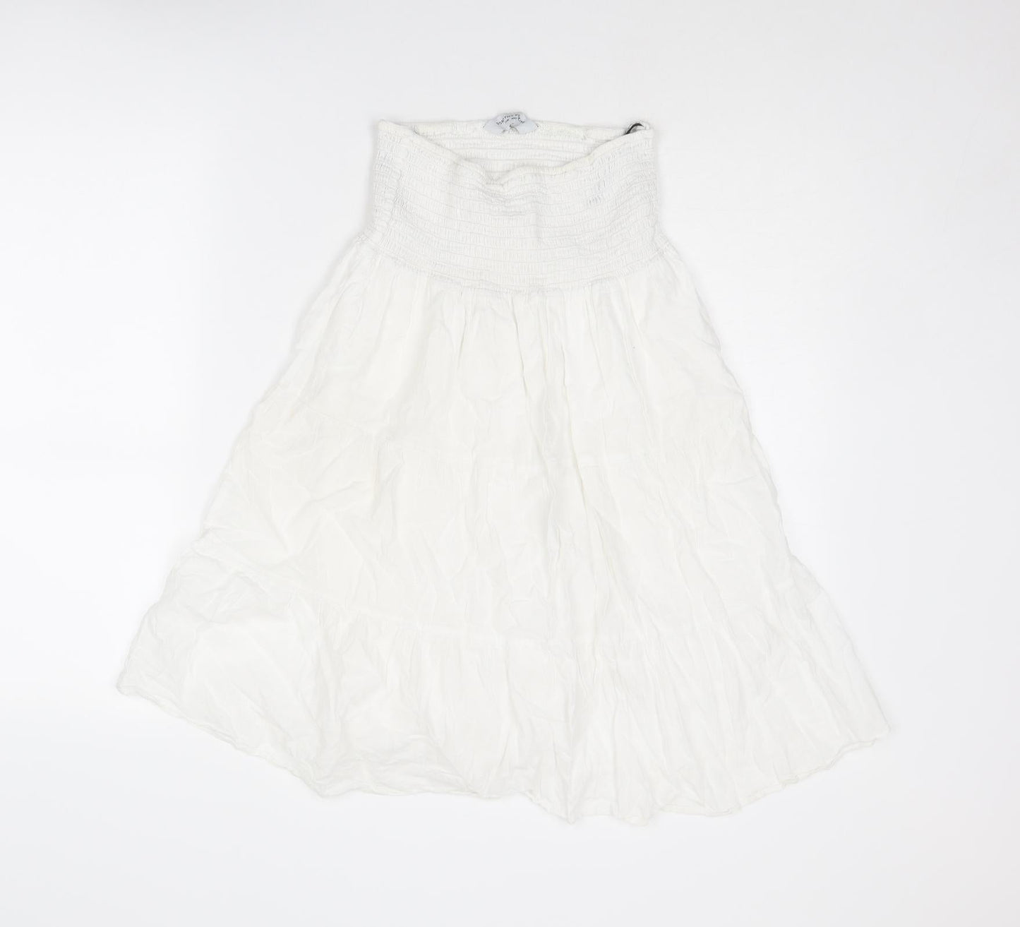 Dorothy Perkins Womens White Cotton A-Line Size 12 Off the Shoulder Pullover