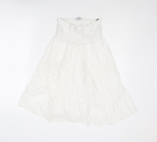 Dorothy Perkins Womens White Cotton A-Line Size 12 Off the Shoulder Pullover