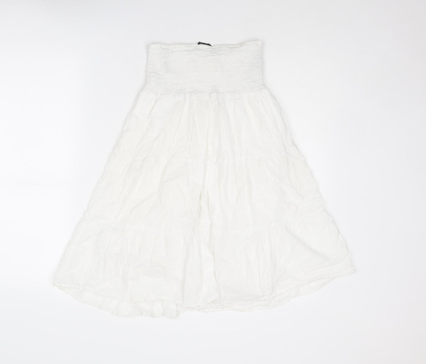 Dorothy Perkins Womens White Cotton A-Line Size 12 Off the Shoulder Pullover