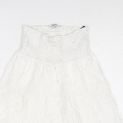 Dorothy Perkins Womens White Cotton A-Line Size 12 Off the Shoulder Pullover