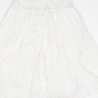 Dorothy Perkins Womens White Cotton A-Line Size 12 Off the Shoulder Pullover