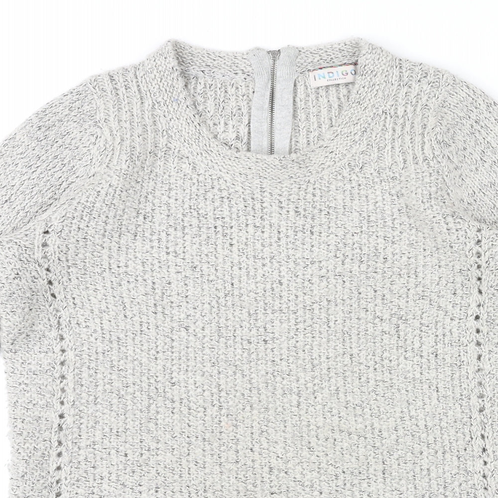 Womens UK Size 10 Indigo Grey Pullover Jumper