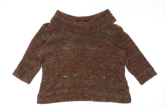 Klass Womens Multicoloured Roll Neck Acrylic Pullover Jumper Size 2XL