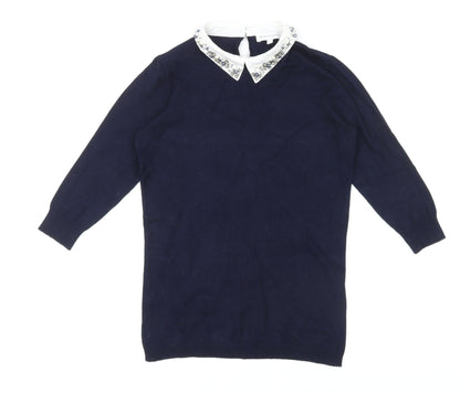 Womens UK Size 8 Warehouse Blue Pullover Jumper