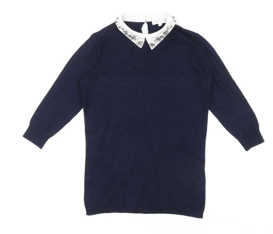 Womens UK Size 8 Warehouse Blue Pullover Jumper