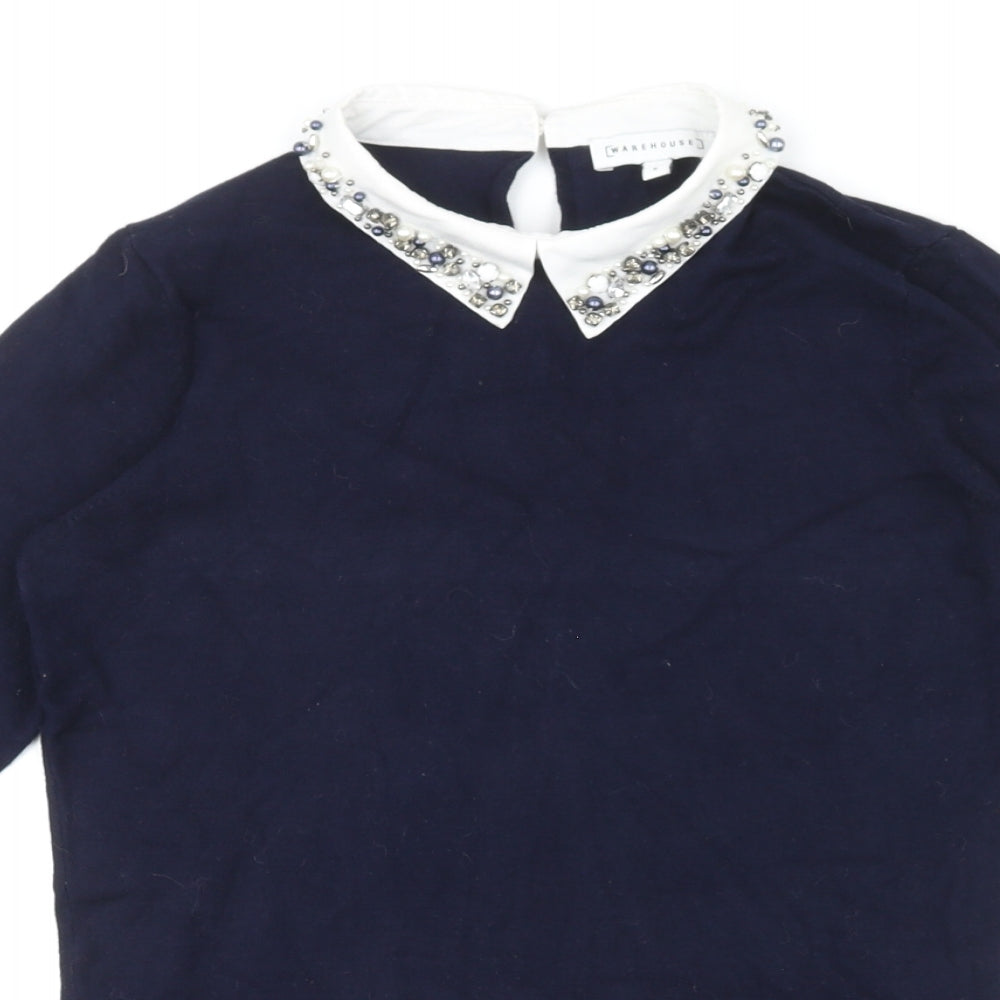 Womens UK Size 8 Warehouse Blue Pullover Jumper