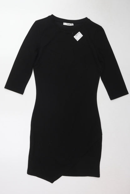 Mango Womens Black Polyester Shift Size S Round Neck Pullover