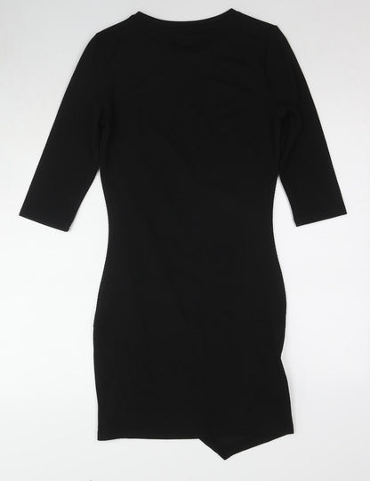 Mango Womens Black Polyester Shift Size S Round Neck Pullover