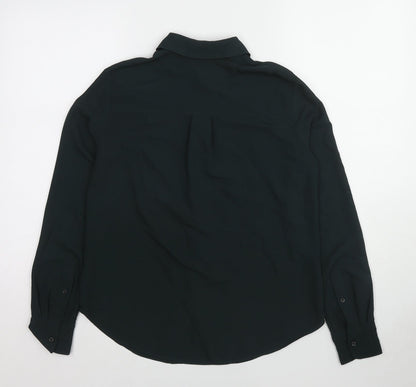 Womens UK Size M H&M Green Basic Button-Up