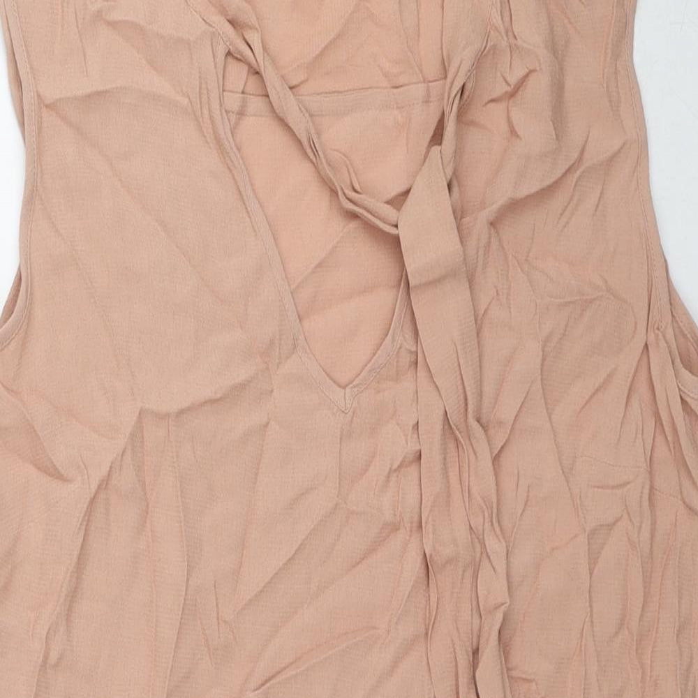 Womens UK Size 10 Marks and Spencer Beige Tunic Blouse