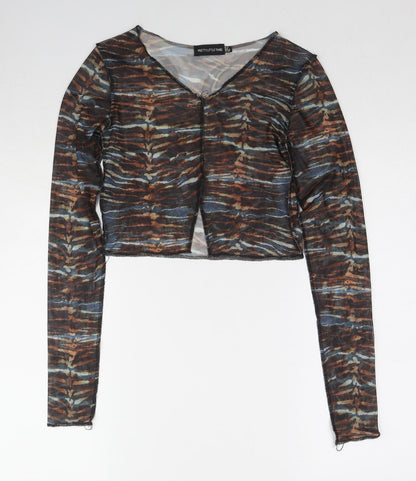 Womens UK Size 8 PRETTYLITTLETHING Multicoloured Cropped Blouse
