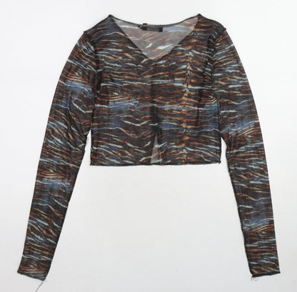 Womens UK Size 8 PRETTYLITTLETHING Multicoloured Cropped Blouse