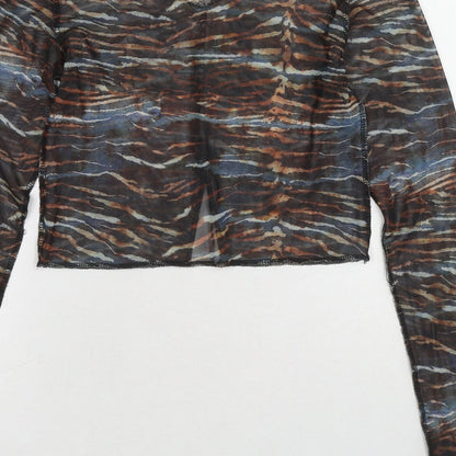 Womens UK Size 8 PRETTYLITTLETHING Multicoloured Cropped Blouse